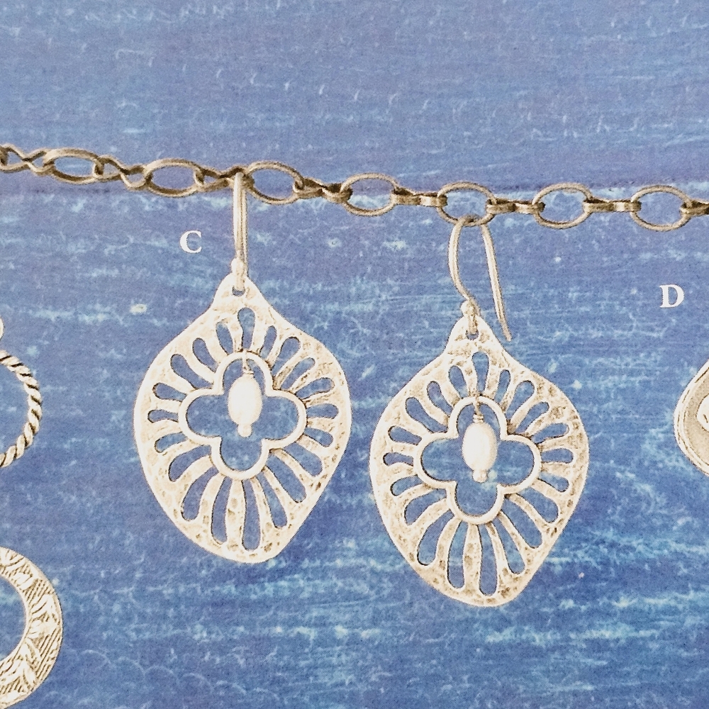 Silpada Sterling Silver Pearl 'Repose' Cutout Dangle Earrings W2427